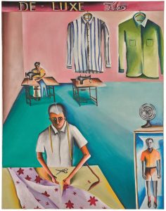 Bhupen Khakhar, De-Luxe Tailors, oil on canvas, 1972 (est. £250,000-350,000)