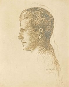Khalil-Gibran,-Study-of-a-male-profile,-graphite-on-paper,-1918-(est-$5,000-7,000)